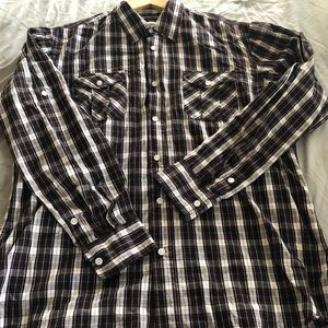Paper Denim & Cloth mens button down plaid shirt